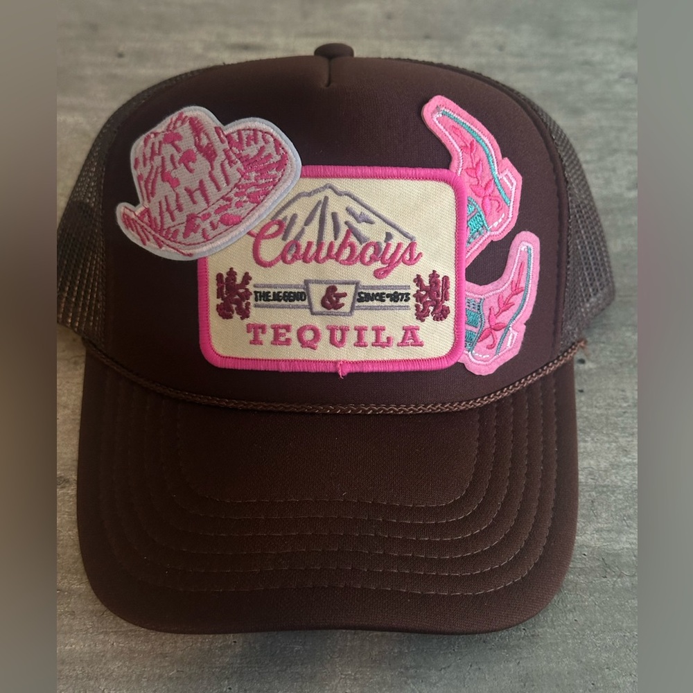 Brown Cowboys Tequila custom trucker hat
